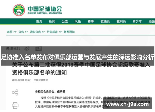 足协准入名单发布对俱乐部运营与发展产生的深远影响分析